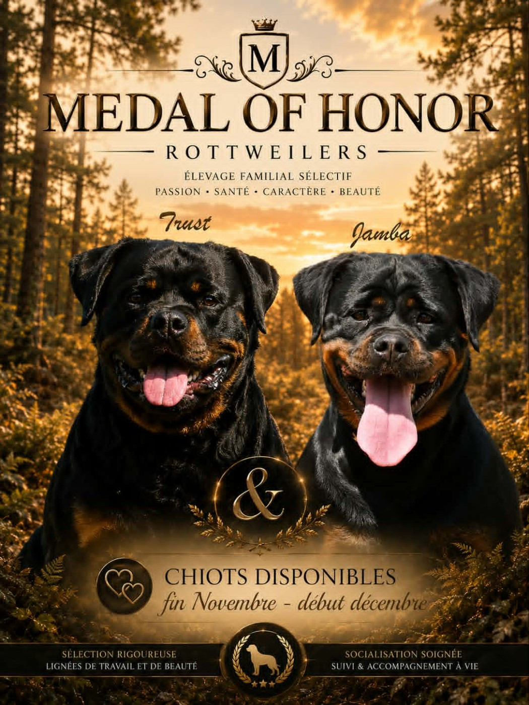 Nouveau mariage: Chiots attendus début Octobre !